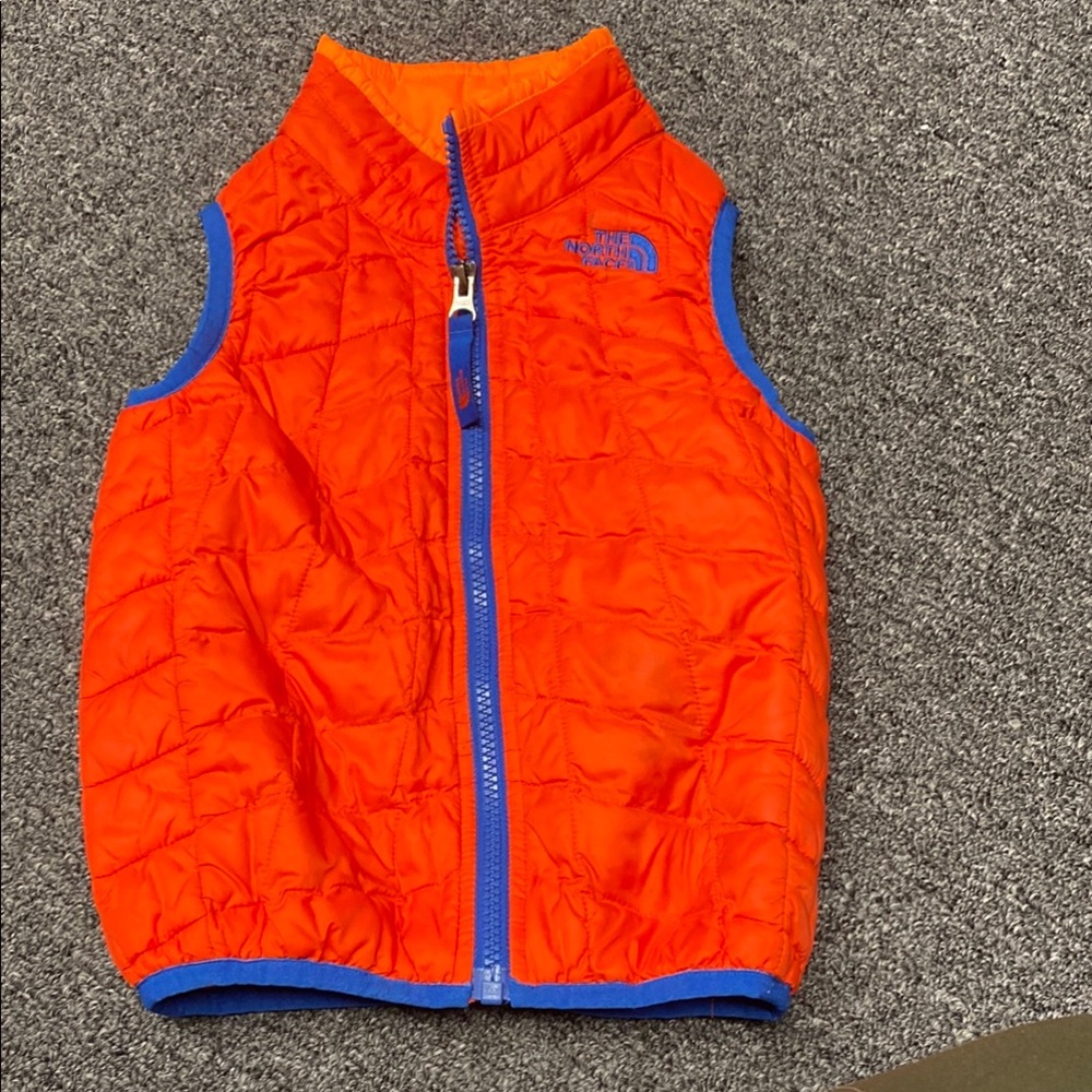 The North Face Red/Orange Quilted Vest 4T